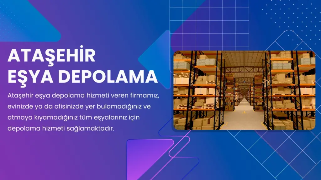 Ataşehir Eşya Depolama 5 Ataşehir eşya depolama hizmeti veren firmamız, evinizde ya da ofisinizde yer bulamadığınız ve atmaya kıyamadığınız tüm eşyalarınız için depolama hizmeti sağlamaktadır.